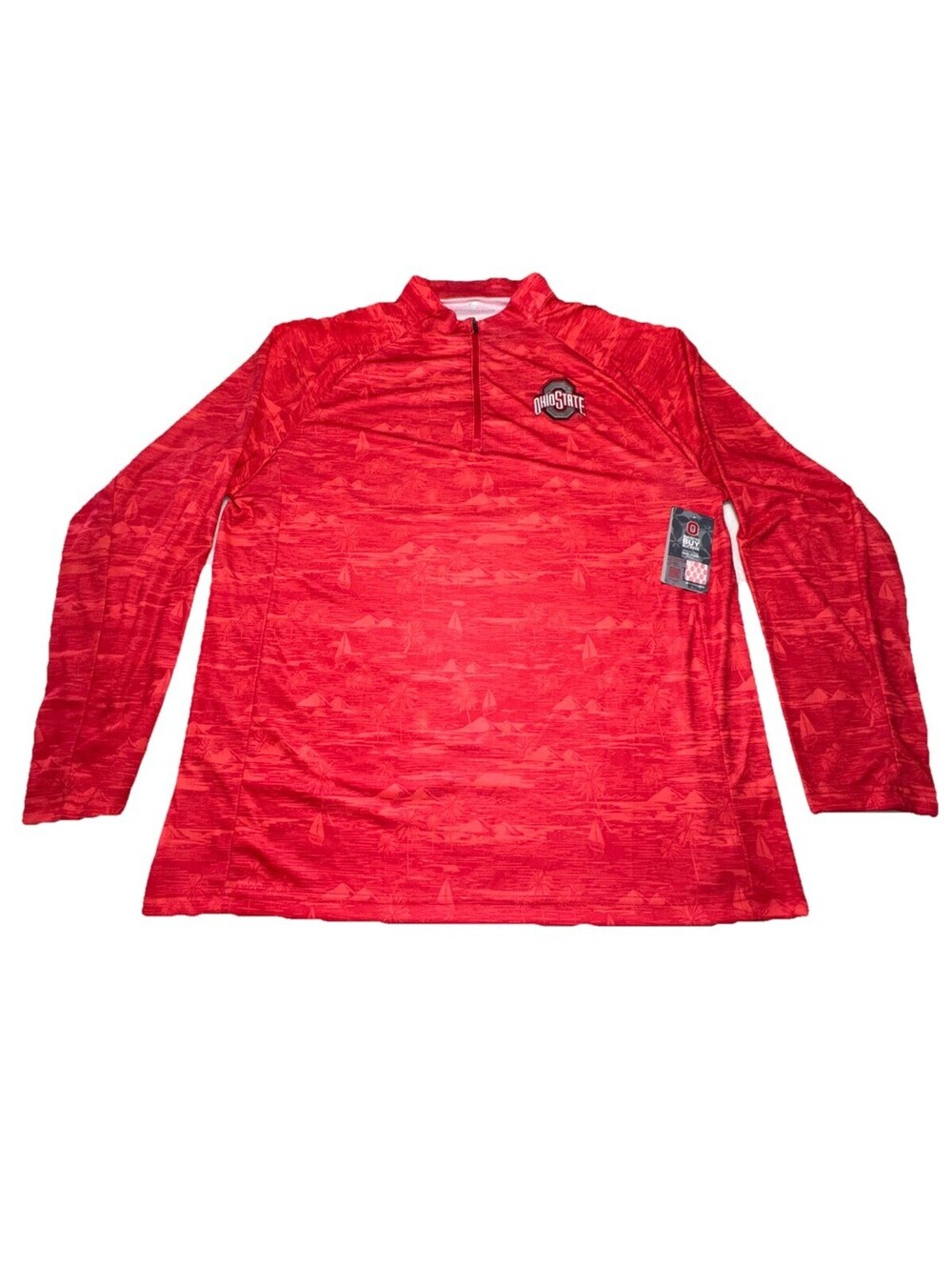 Mens NWT Colesseum Ohio State Buckeyes 1/4 Zip Pullover Long Sleeve Shirt XL